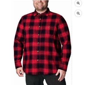 NWT Ailmens And Gentle Flannel Plaid Shirt Mens XL Red Button Down Holiday Warm